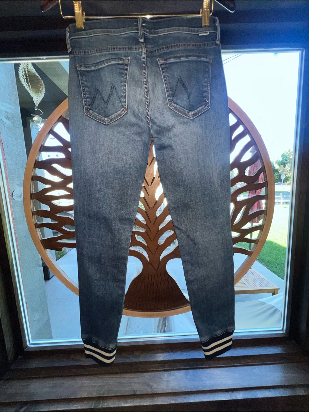 MOTHER The Trainer Famous Heroine Blue Skinny Cuffed Jeans Size 25